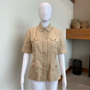 Elie Tahari linen button down shirt, Size 8
